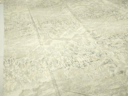 平和屋着物▽上質な紬 単衣 風景文 正絹 逸品 DAAV5530az