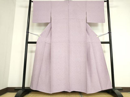 平和屋着物▽上質な色無地 単衣 菊唐草地紋 半色 正絹 逸品 DAAV5531az