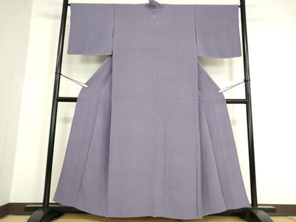 平和屋着物▽上質な色無地　単衣　紫苑色　正絹　逸品　未使用　DAAV5532az