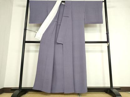 平和屋着物▽上質な色無地　単衣　紫苑色　正絹　逸品　未使用　DAAV5532az