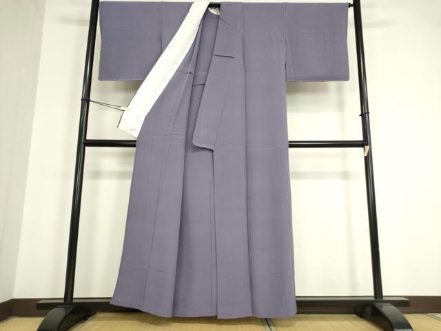 平和屋着物▽上質な色無地　単衣　紫苑色　正絹　逸品　未使用　DAAV5532az