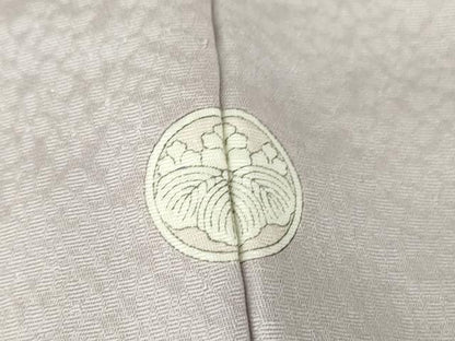 平和屋着物▽上質な色無地 単衣 牡丹鼠色 正絹 逸品 DAAV5540az