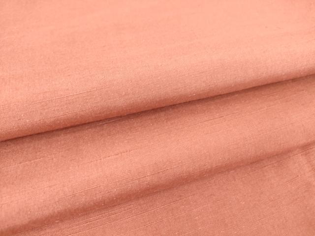 平和屋着物▽結城紬 単衣 真赭色 正絹 逸品 DAAV5542az
