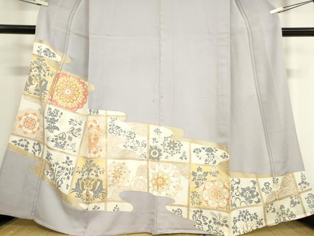 平和屋着物▽豪華色留袖 単衣 駒刺繍 正倉院天井花文 金彩 正絹 逸品 DAAV5544az