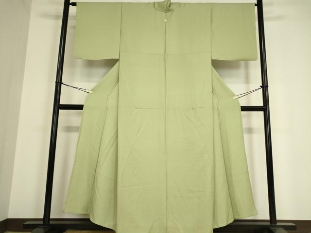 平和屋着物▽上質な色無地 単衣 裏葉柳色 正絹 逸品 DAAV5547az