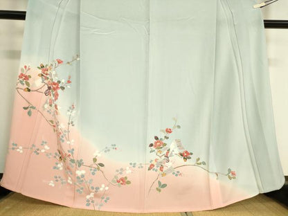 平和屋着物▽訪問着　単衣　友禅　束ね熨斗花文　暈し染め　正絹　逸品　DAAV5553az