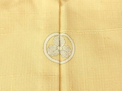 平和屋着物▽上質な紬　単衣　香色　正絹　逸品　DAAV5557az