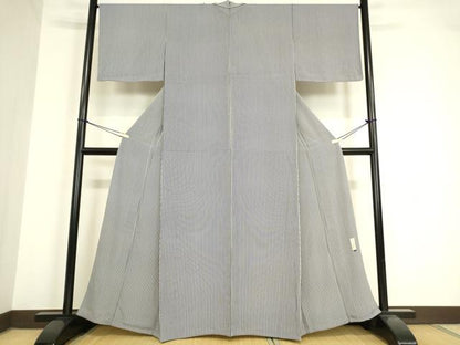 平和屋着物▽江戸小紋 単衣 作家物 伊勢型彫 子持ち縞 正絹 逸品 DAAV5558az