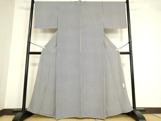 平和屋着物▽江戸小紋 単衣 作家物 伊勢型彫 子持ち縞 正絹 逸品 DAAV5558az