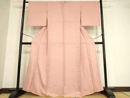 平和屋着物▽上質な小紋　単衣　絞り　箔散らし　正絹　逸品　未使用　DAAV5559az