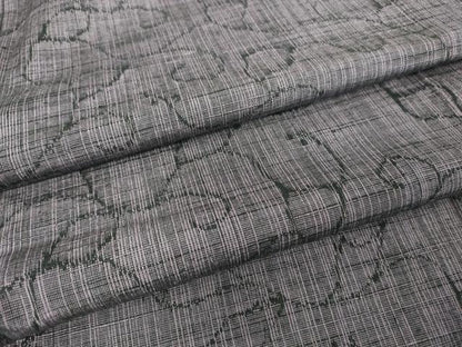 平和屋着物▽上質な紬　単衣　蔦の葉文　正絹　逸品　DAAV5568az