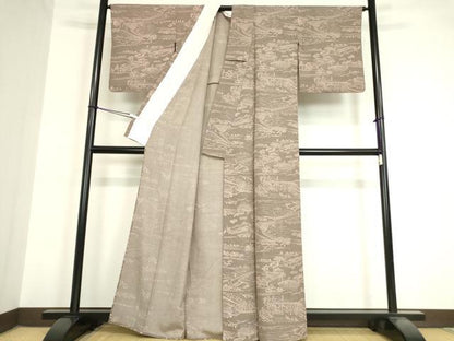 平和屋着物▽上質な小紋 単衣 名所風景文 正絹 逸品 DAAV5571az