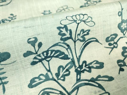 平和屋着物▽上質な小紋 単衣 紬地 型染め 草花文 正絹 逸品 DAAV5577az