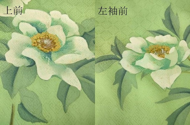 平和屋着物▽訪問着 単衣 枝花文 手描き 正絹 逸品 DAAV5578az