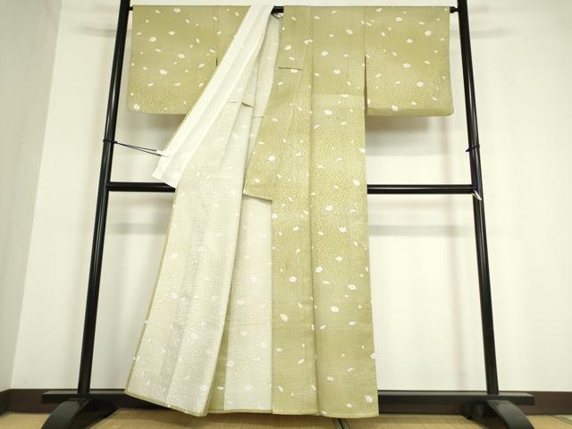 平和屋着物▽小紋 単衣 舞梅文 洗える着物 DAAV5596az