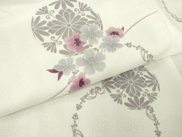 平和屋着物▽小紋 単衣 花丸文 洗える着物 DAAV5599az