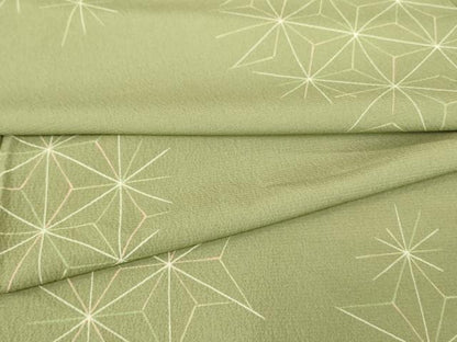 平和屋着物▽小紋 単衣 麻の葉文 洗える着物 DAAV5600az