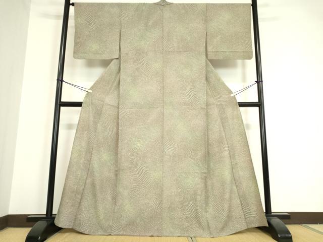 平和屋着物▽小紋 単衣 変わり縞 洗える着物 DAAV5601az