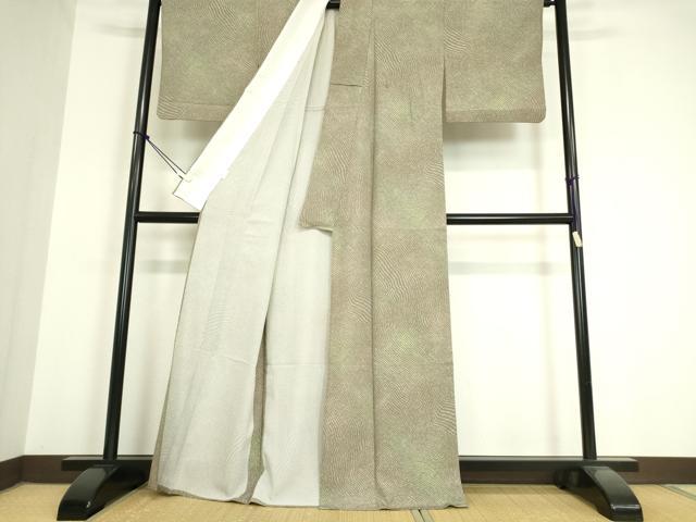 平和屋着物▽小紋 単衣 変わり縞 洗える着物 DAAV5601az