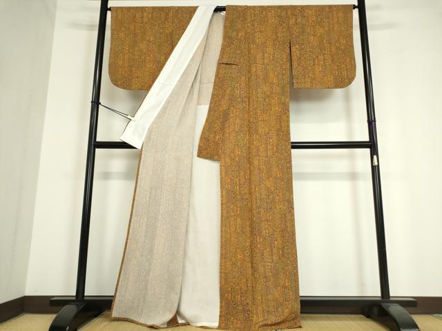 平和屋着物▽小紋 単衣 切り嵌め花文様 DAAV5603az