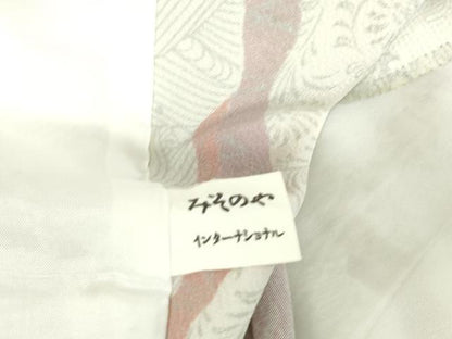 平和屋着物▽小紋　単衣　道長花文　銀彩　洗える着物　DAAV5604az