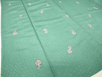 平和屋着物▽小紋 単衣 舞花文 洗える着物 DAAV5607az