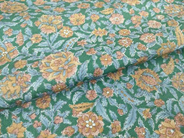平和屋着物▽小紋 単衣 更紗花文 洗える着物 DAAV5608az