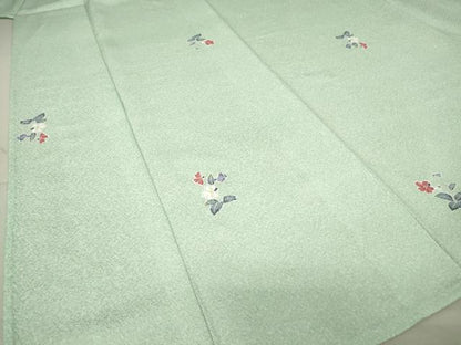 平和屋着物▽小紋 単衣 草花文 洗える着物 DAAV5610az