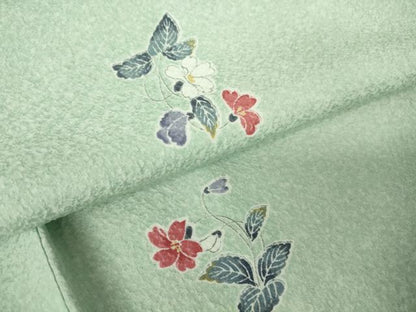 平和屋着物▽小紋 単衣 草花文 洗える着物 DAAV5610az