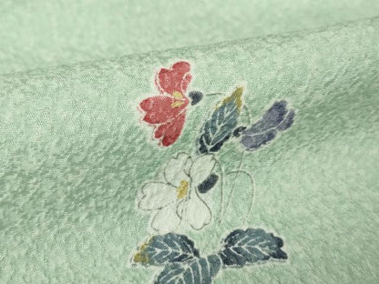平和屋着物▽小紋 単衣 草花文 洗える着物 DAAV5610az