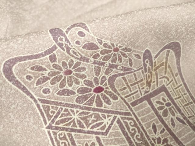 平和屋着物▽訪問着 単衣 刺繍 絞り 御所車花文 金彩 正絹 逸品 DAAV5613az