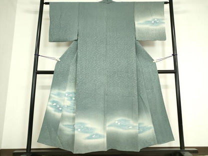 平和屋着物▽訪問着 単衣 刺繍 吹寄せ文 暈し染め 金糸 三越扱い 正絹 逸品 DAAV5614az