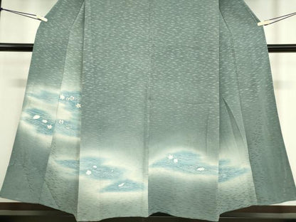 平和屋着物▽訪問着 単衣 刺繍 吹寄せ文 暈し染め 金糸 三越扱い 正絹 逸品 DAAV5614az