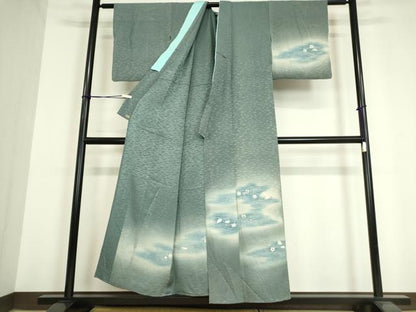 平和屋着物▽訪問着 単衣 刺繍 吹寄せ文 暈し染め 金糸 三越扱い 正絹 逸品 DAAV5614az