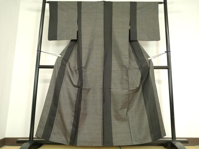 平和屋着物▽本場大島紬 単衣 7マルキ 間道 正絹 逸品 DAAV5617az