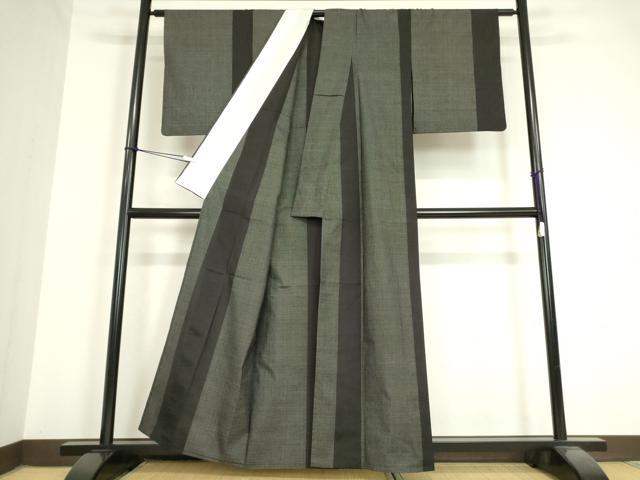平和屋着物▽本場大島紬 単衣 7マルキ 間道 正絹 逸品 DAAV5617az