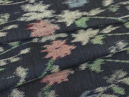平和屋着物▽上質な小紋 単衣 草花文 綿 逸品 DAAV5621az