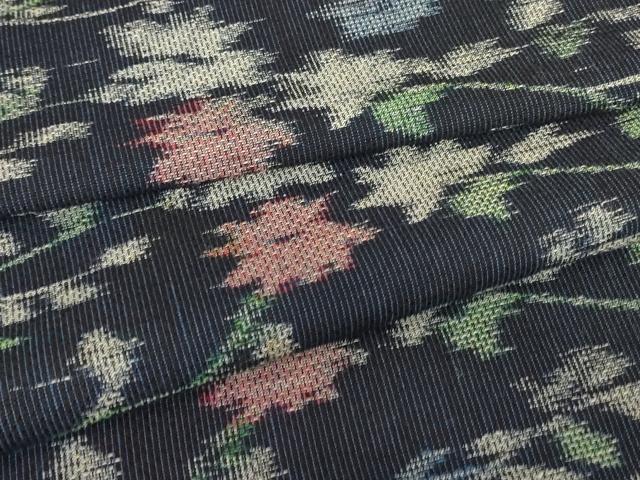 平和屋着物▽上質な小紋 単衣 草花文 綿 逸品 DAAV5621az