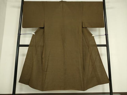 平和屋着物▽男性 紬 単衣 赤墨色 正絹 逸品 DAAV5626az