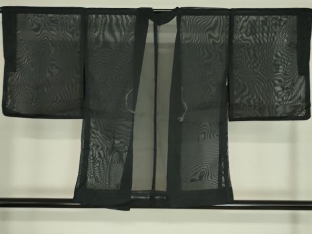 平和屋着物▽羽織 スリーシーズン 春夏秋 塵除け 紗 黒色 洗える着物 DAAV5632az