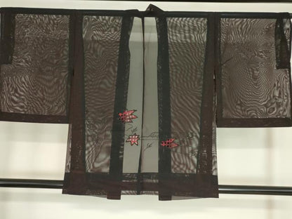 平和屋着物▽羽織 スリーシーズン 春夏秋 塵除け 紗 流水楓文 レース 正絹 逸品 DAAV5633az