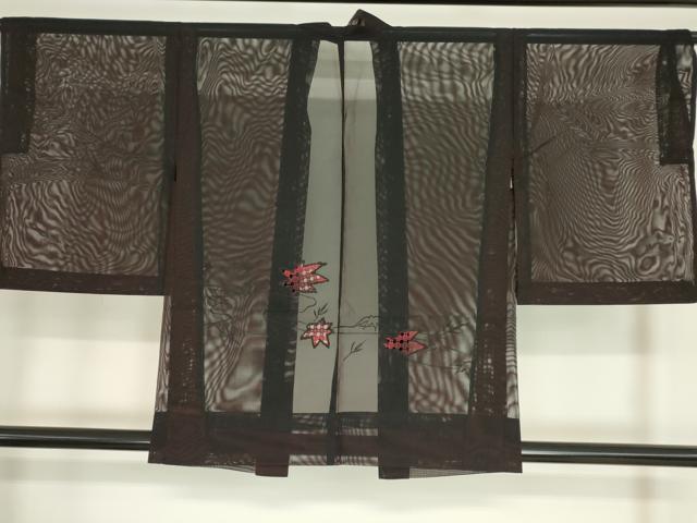 平和屋着物▽羽織 スリーシーズン 春夏秋 塵除け 紗 流水楓文 レース 正絹 逸品 DAAV5633az