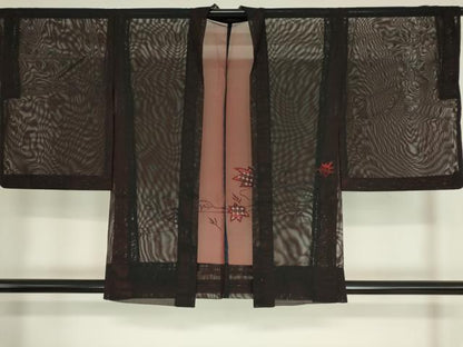 平和屋着物▽羽織 スリーシーズン 春夏秋 塵除け 紗 流水楓文 レース 正絹 逸品 DAAV5633az