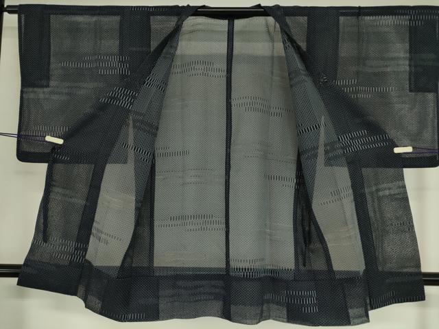 平和屋着物▽道行コート スリーシーズン 春夏秋 塵除け 霞文 ロング丈 正絹 逸品 DAAV5634az