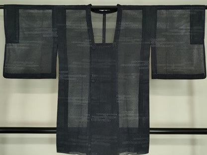 平和屋着物▽道行コート スリーシーズン 春夏秋 塵除け 霞文 ロング丈 正絹 逸品 DAAV5634az