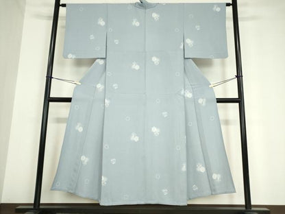 平和屋着物▽上質な小紋 単衣 雪輪花文 蛍暈し 正絹 逸品 DAAV5635az