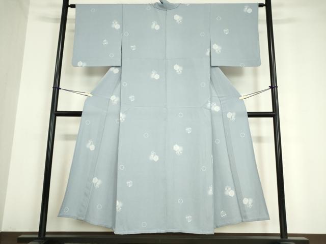 平和屋着物▽上質な小紋 単衣 雪輪花文 蛍暈し 正絹 逸品 DAAV5635az