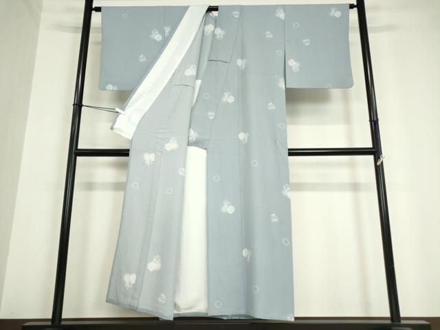 平和屋着物▽上質な小紋 単衣 雪輪花文 蛍暈し 正絹 逸品 DAAV5635az