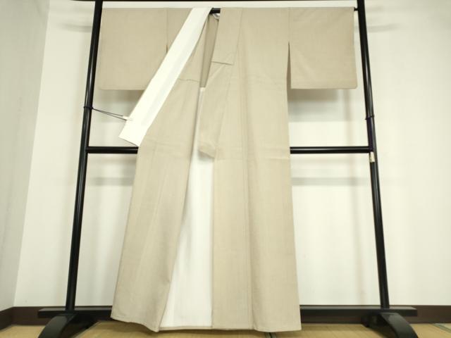平和屋着物▽本塩沢 単衣 縞 正絹 逸品 DAAV5636az