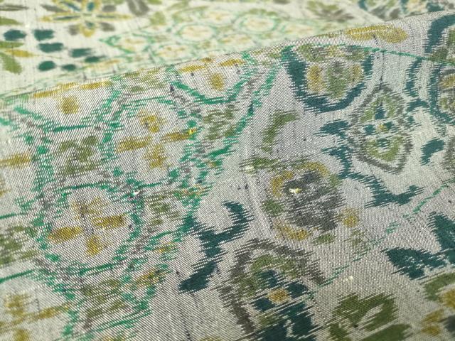 平和屋着物▽上質な紬 単衣 花切嵌め文様 正絹 逸品 DAAV5640az
